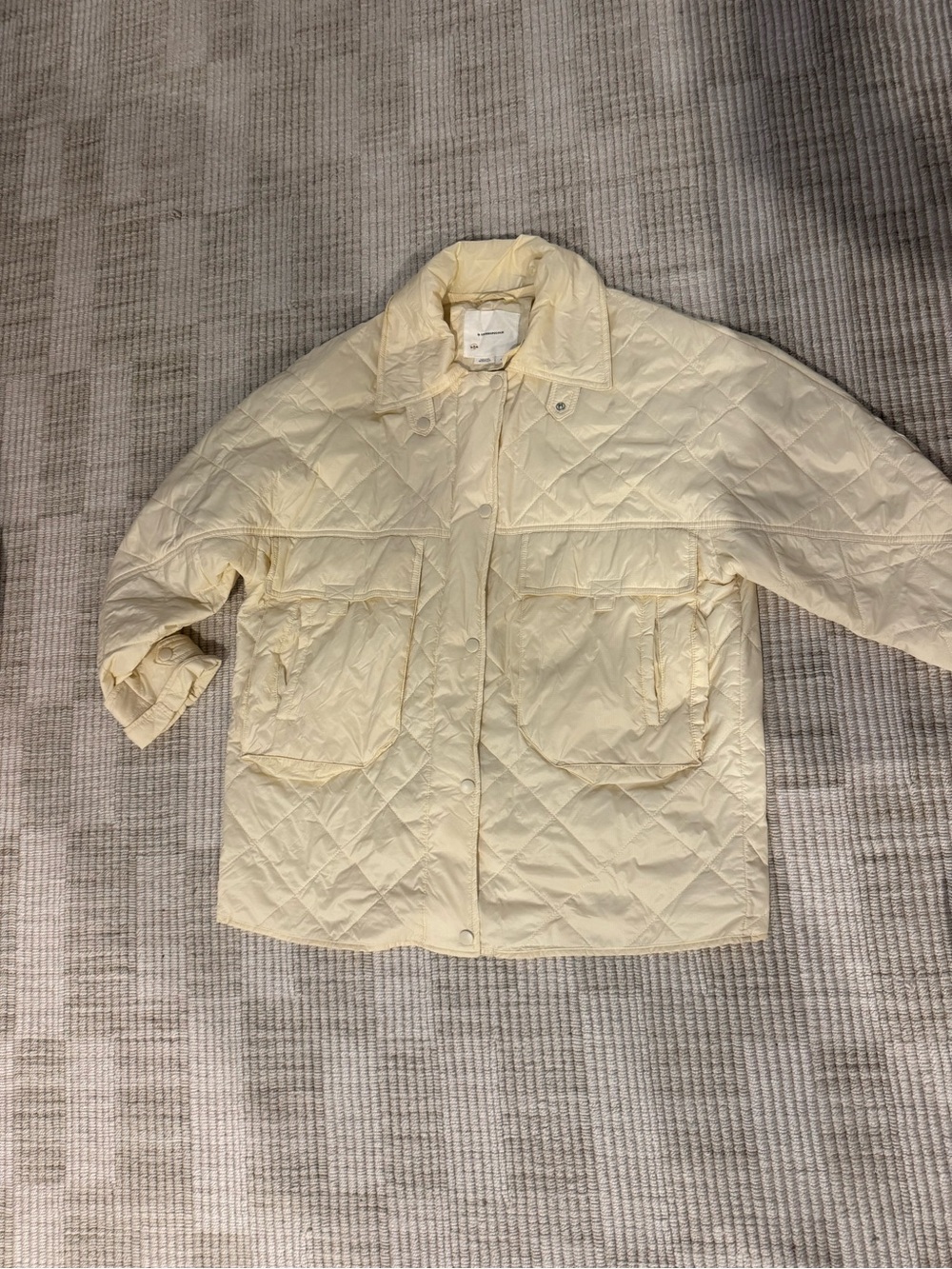 Anthropologie Quilted Puffer Jacket in Pale Cream